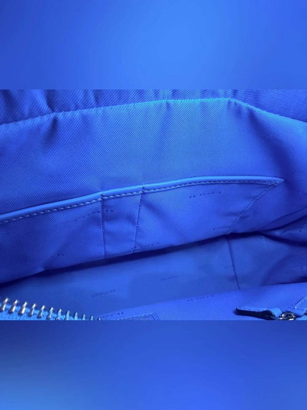 25. NEW Coach Lapis Blue Pebbled Leather Mini Satchel with Silver Hardware